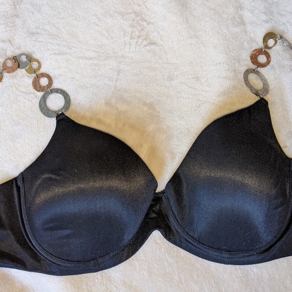 Argentovivo molded cup bra w/chain straps 3C/36C